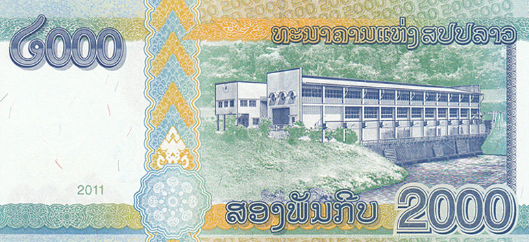P41 Laos 2000 Kip Year 2011