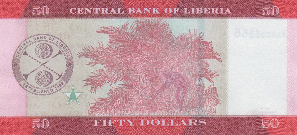 P34 Liberia 50 Dollars Year 2016