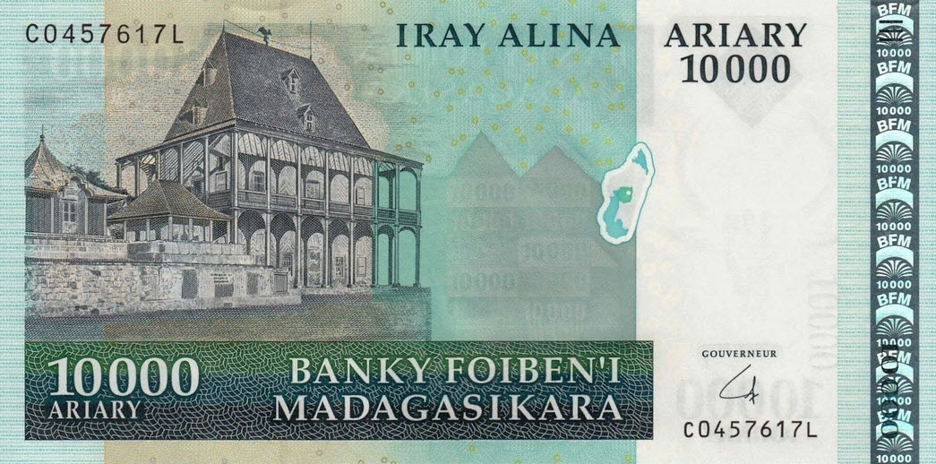 P 92b Madagascar 10000 Ariary Year ND (2009)