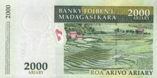 P 96 Madagascar 2000 Ariary Year 2014 (Hybrid)