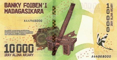 P103 Madagascar 10000 Ariary Year 2017