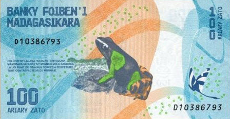 P 97 Madagascar 100 Ariary Year 2017