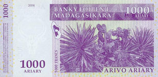 P 89 Madagascar 1000 Ariary Year 2004