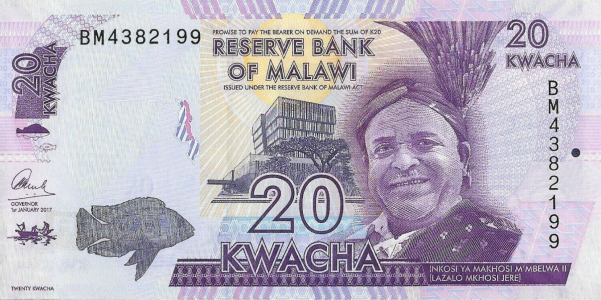 P63e Malawi 20 Kwacha Year 2019
