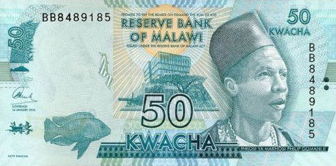P64c Malawi 50 Kwacha Year 2016