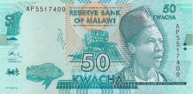 P64b Malawi 50 Kwacha Year 2015 (New Sign. & Colour)