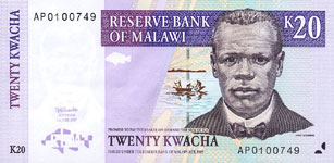 P38b Malawi 20 Kwacha Year 1997