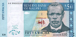 P45a Malawi 50 Kwacha Year 2001