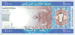 (00092) Mauritania P20-2000 Roepie 2011 (MOST CRAZY PRICES EVER)