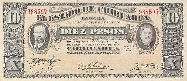 PS534 Mexico - 10 Pesos (1915)