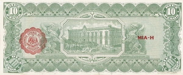 P S535b Mexico 10 Pesos Year 1915