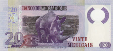 P149 Mozambique 20 Meticais Year 2011