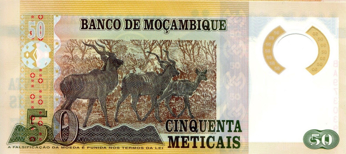 P150b Mozambique 50 Meticais Year 2017