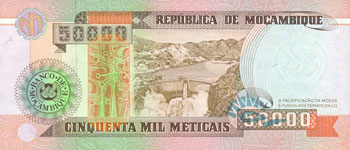 P138 Mozambique 50.000 Meticaos Year 1993