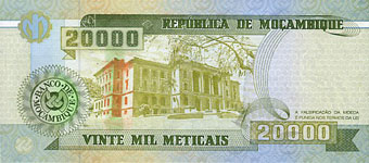 P140 Mozambique 20.000 Meticaos Year 1999