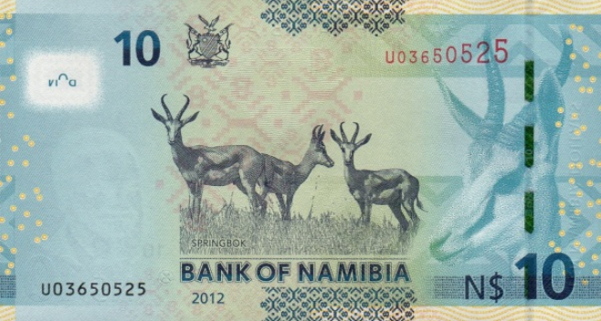 P11a Namibia 10 Dollars Year 2012