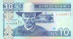 P 4c Namibia 10 Dollars Year ND