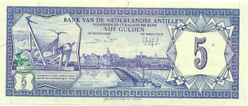 P15b Netherlands Antilles 5 Gulden Year 1984