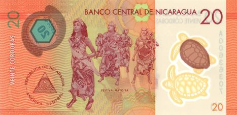 P210 Nicaragua 20 Cordobas Year 2014 (Polymer)