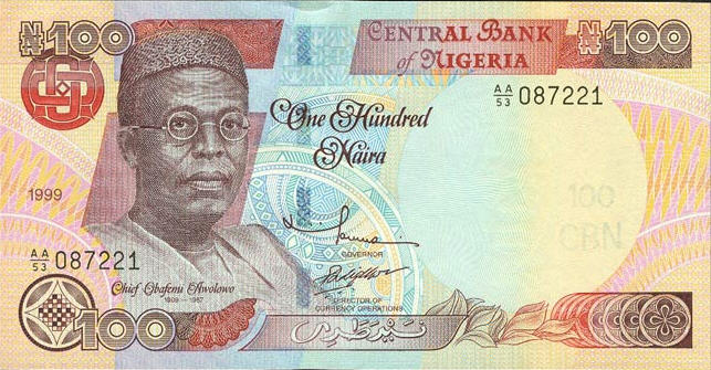 P28a Nigeria 100 Naira Year 1999 with Abuja