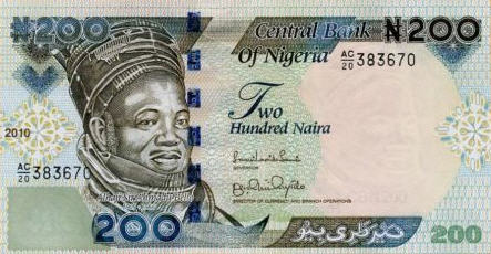 P29i Nigeria 200 Naira Year 2010