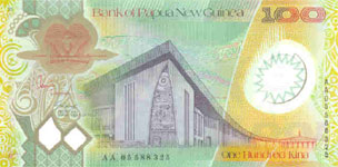P33a Papua New Guinea 100 Kina Year 2005 Polymer