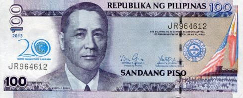 P219 Philippinas 100 Piso Year 2013 (20 Wastong)