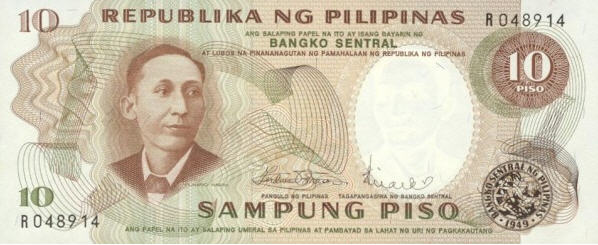 P144b Philippines 10 Pesos Year N.D.