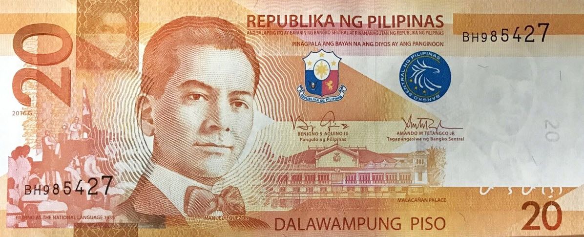 P206 Philippines 20 Piso Year 2016