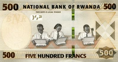 P38 Rwanda 500 Francs Year 2013