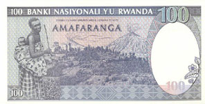 P19 Rwanda 100 Francs Year 1989