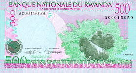 P26 Rwanda 500 Francs Year 1998