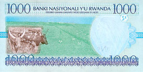 P27 Rwanda 1000 Francs Year 1998