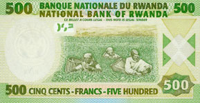 P30a Rwanda   500 Francs Year 2004