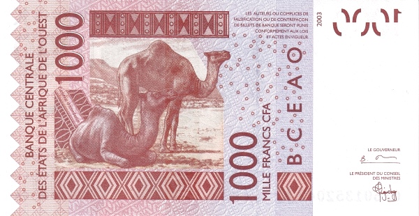 P715Ka Senegal W.A.S. K 1000 Francs Year 2003