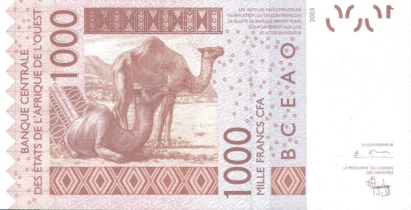 P715Kb Senegal W.A.S. K 1000 Francs Year 2004