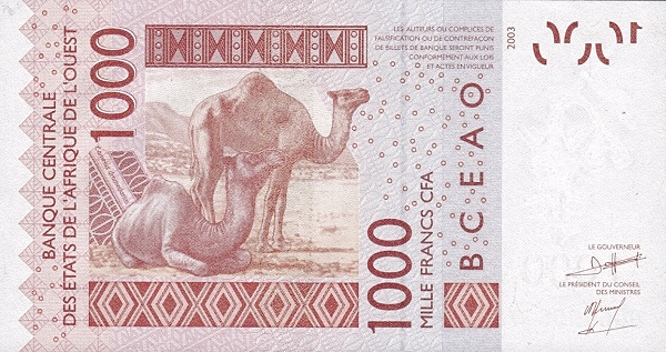 P715Kh Senegal W.A.S. K 1000 Francs Year 2009