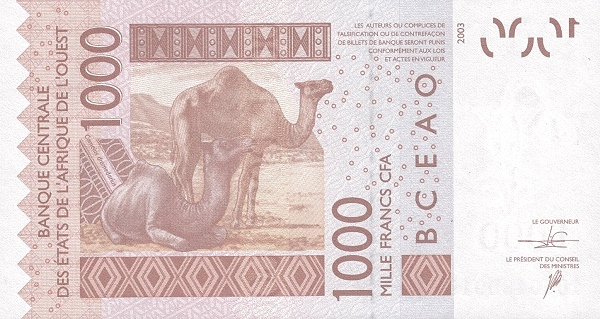 P715Kp Senegal W.A.S. K 1000 Francs Year 2016