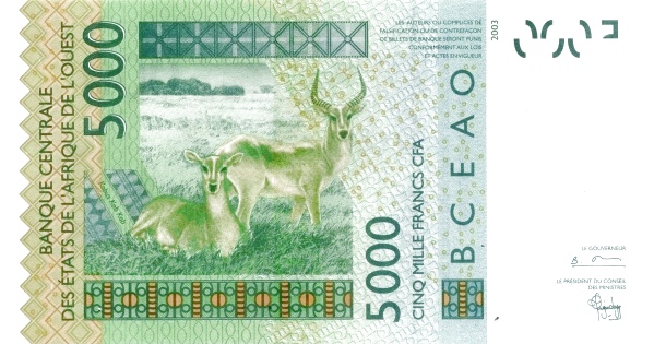 P717Kb Senegal W.A.S. K 5000 Francs Year 2004