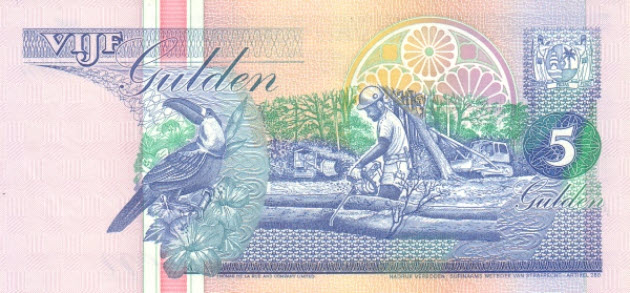 P136b Surinam - 5 Gulden (1995)