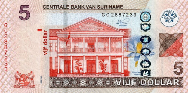 PN162c Surinam - 5 Dollar (2020)