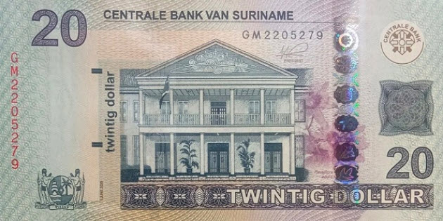 PN164d Surinam - 20 Dollar (2020)