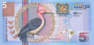 P146 Surinam 5 Gulden Year 2000