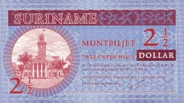 P156 Surinam   2,5 Dollar Year 2004