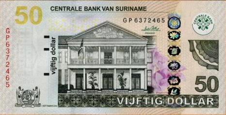 P165a Surinam 50 Dollars 2010
