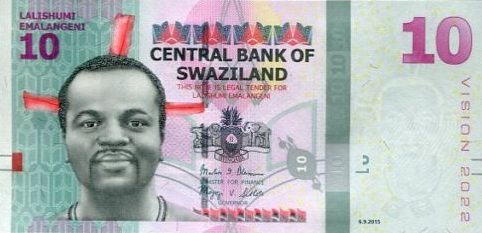 P41 Swaziland 10 Emalangeni Year 2015