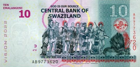 P41 Swaziland 10 Emalangeni Year 2015