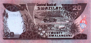 P25b Swaziland 20 Emalangeli Year 1997