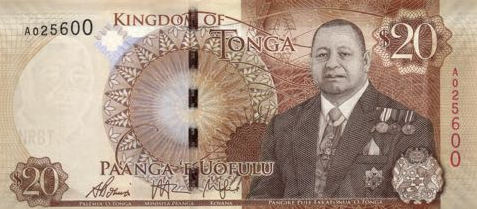P47 Tonga 20 Pa'anga Year 2015