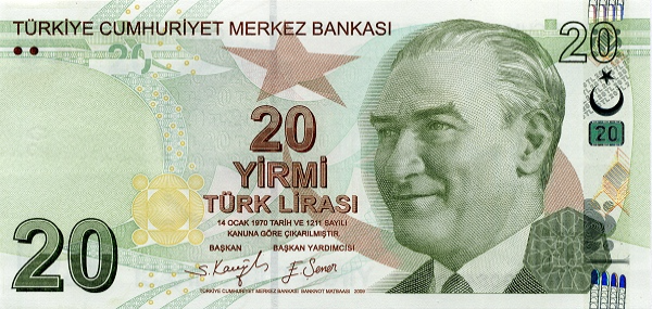 P224e Turkey - 20 Lira Year 2009 (2022)